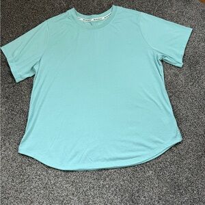 Duluth Trading Co Light Aqua Crewneck Short Sleeve Tee